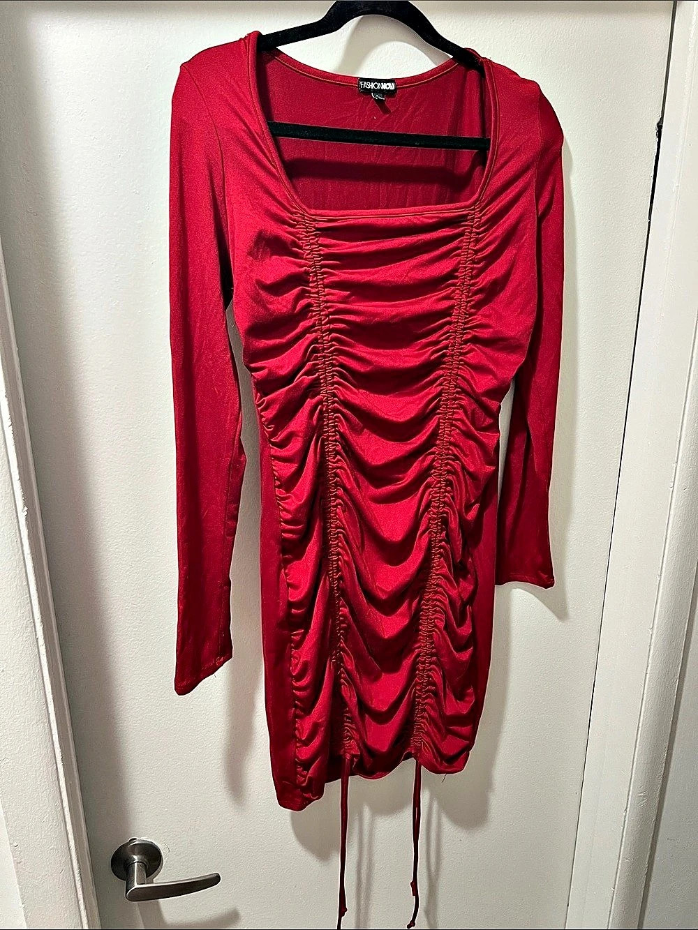 Fashion Nova All Ruched Up Mini Dress Red Like New